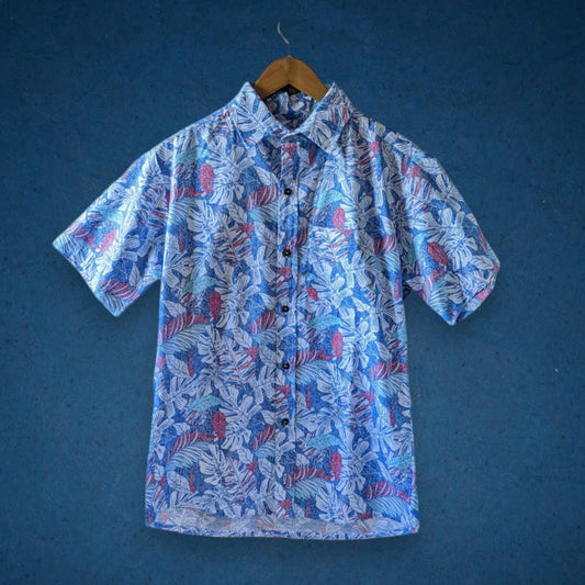 Camisa multicolor con estampado flora 100% algodón